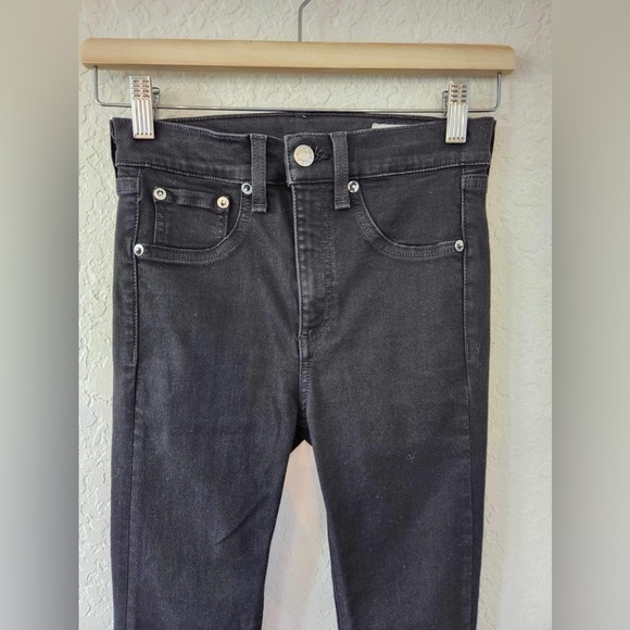 Rag & Bone High Rise Ankle Skinny Black Jeans Size 25 - Picture 4 of 10